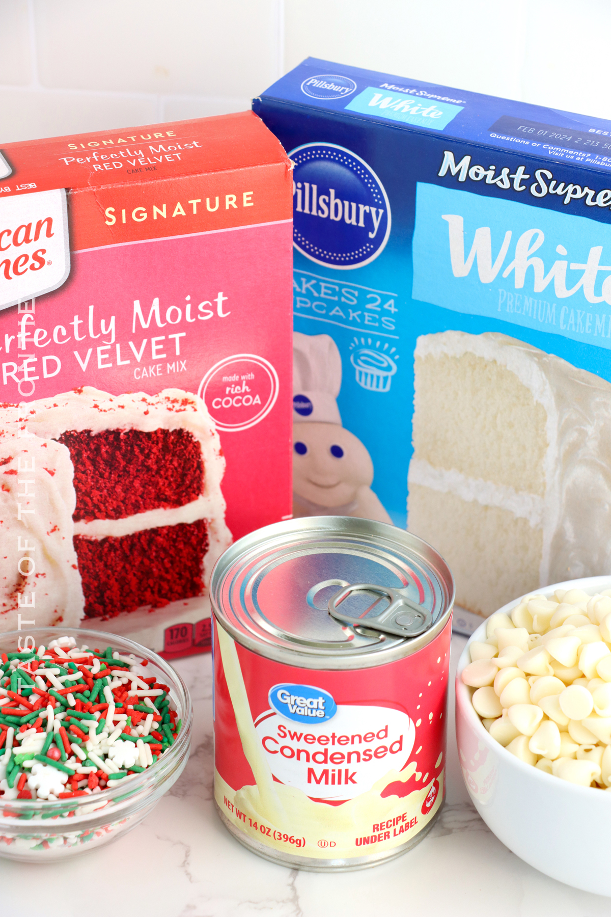 ingredients for Red Velvet Fudge