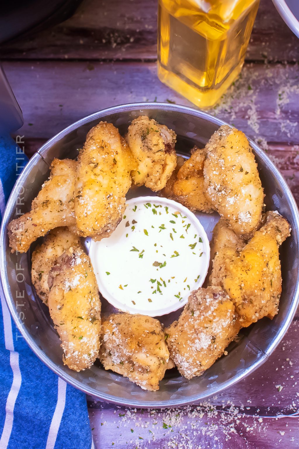 Air Fryer Garlic Parmesan Chicken Wings Taste of the Frontier