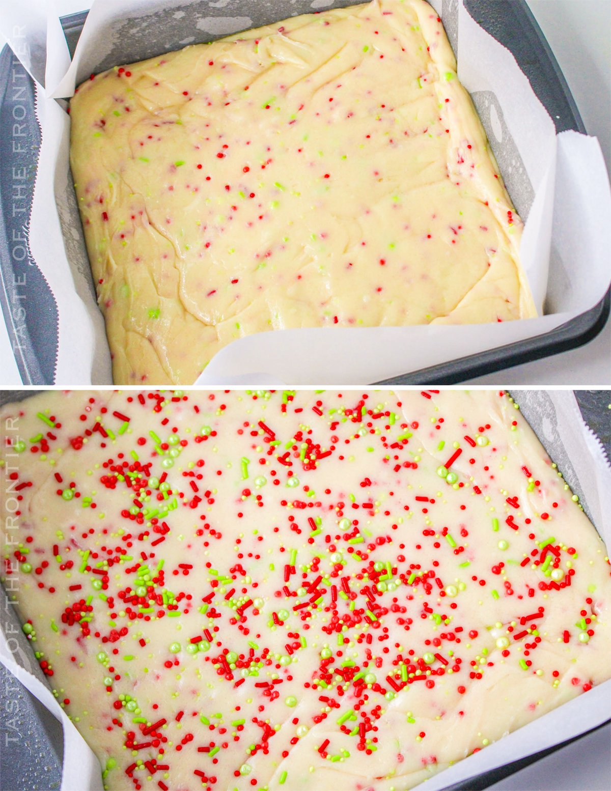 holiday fudge with sprinkles