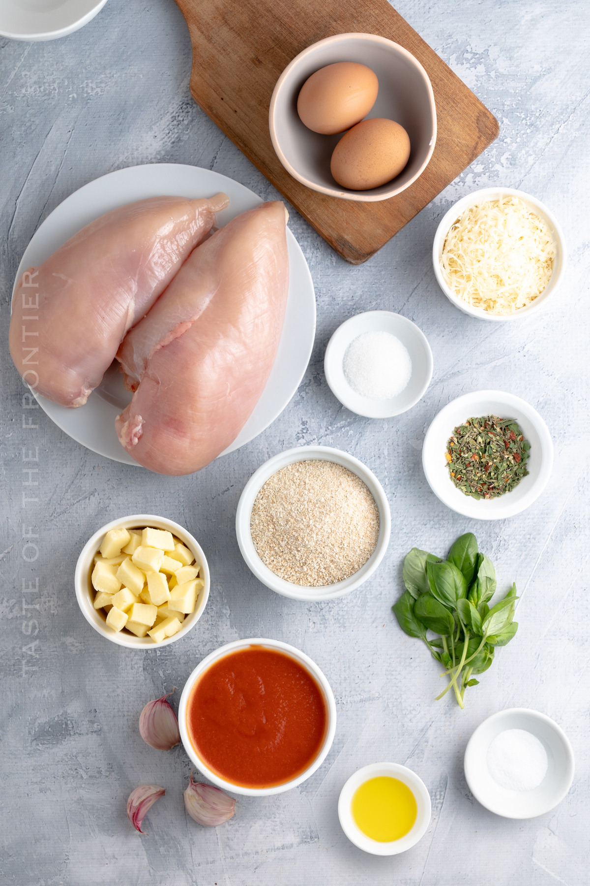 ingredients for Chicken Parmesan