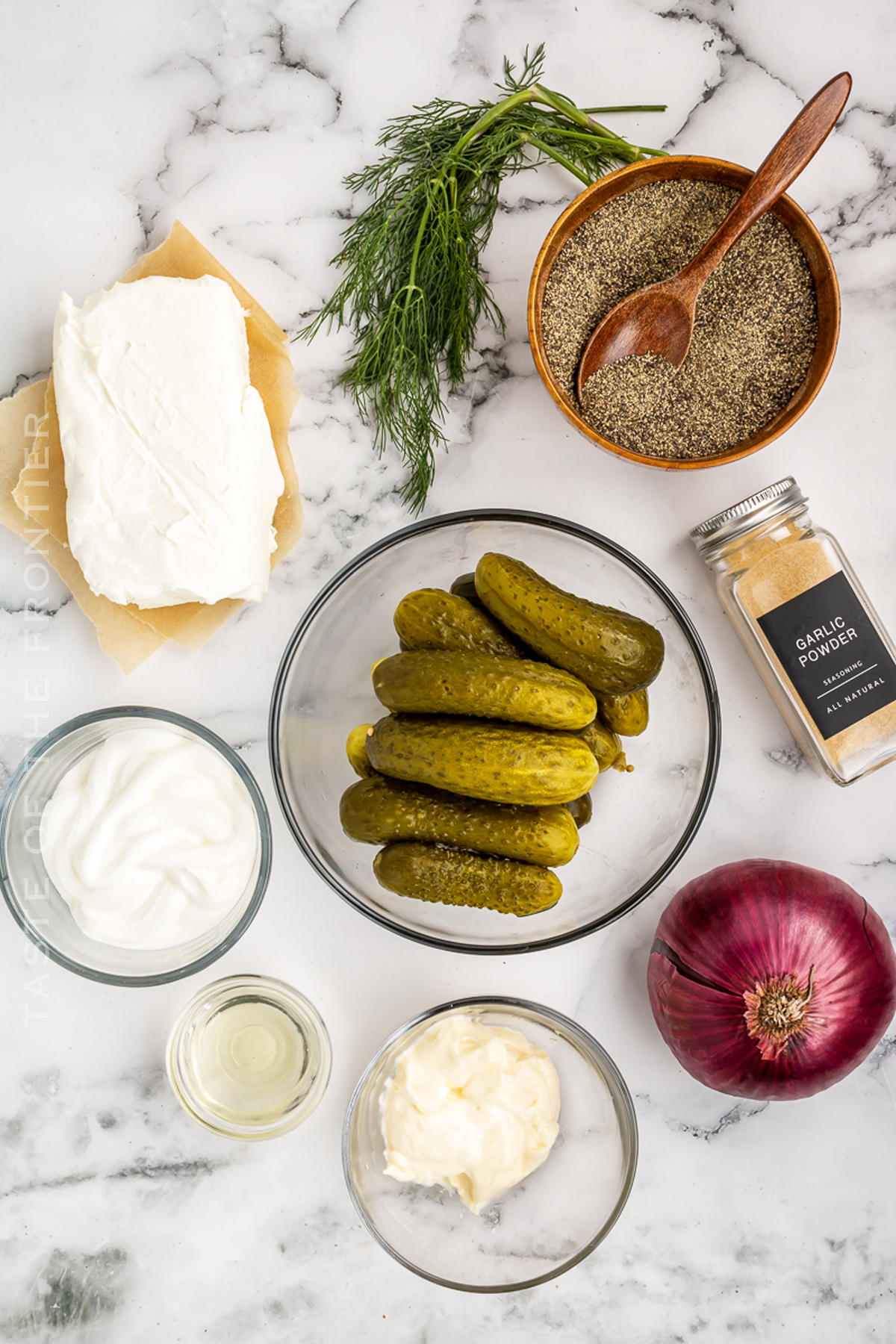 ingredients for Dill Pickle Dip