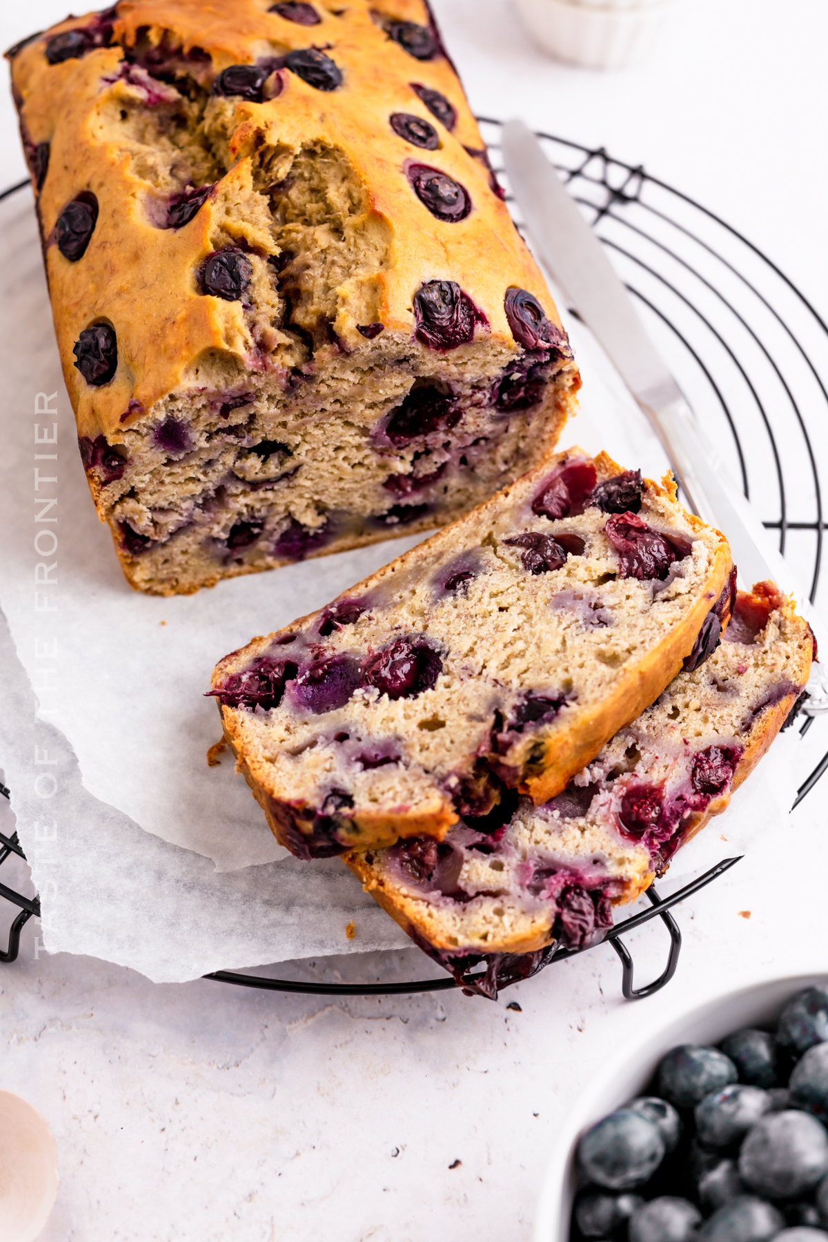 banana bread with blueberries