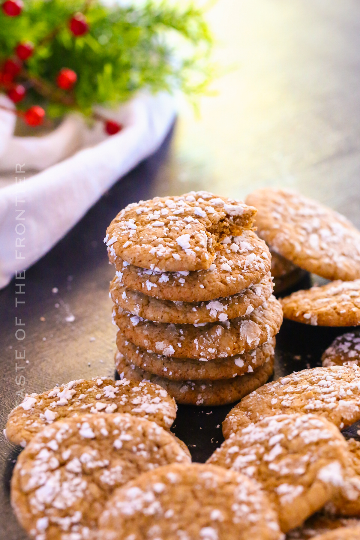 easy cake mix Gingerbread Crinkle Cookies