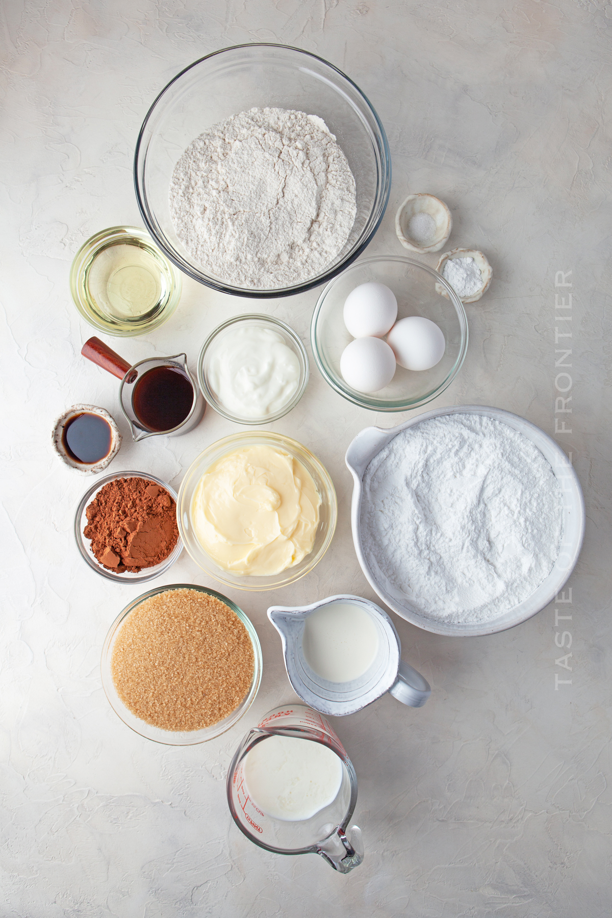 ingredients for Chocolate Cupcakes