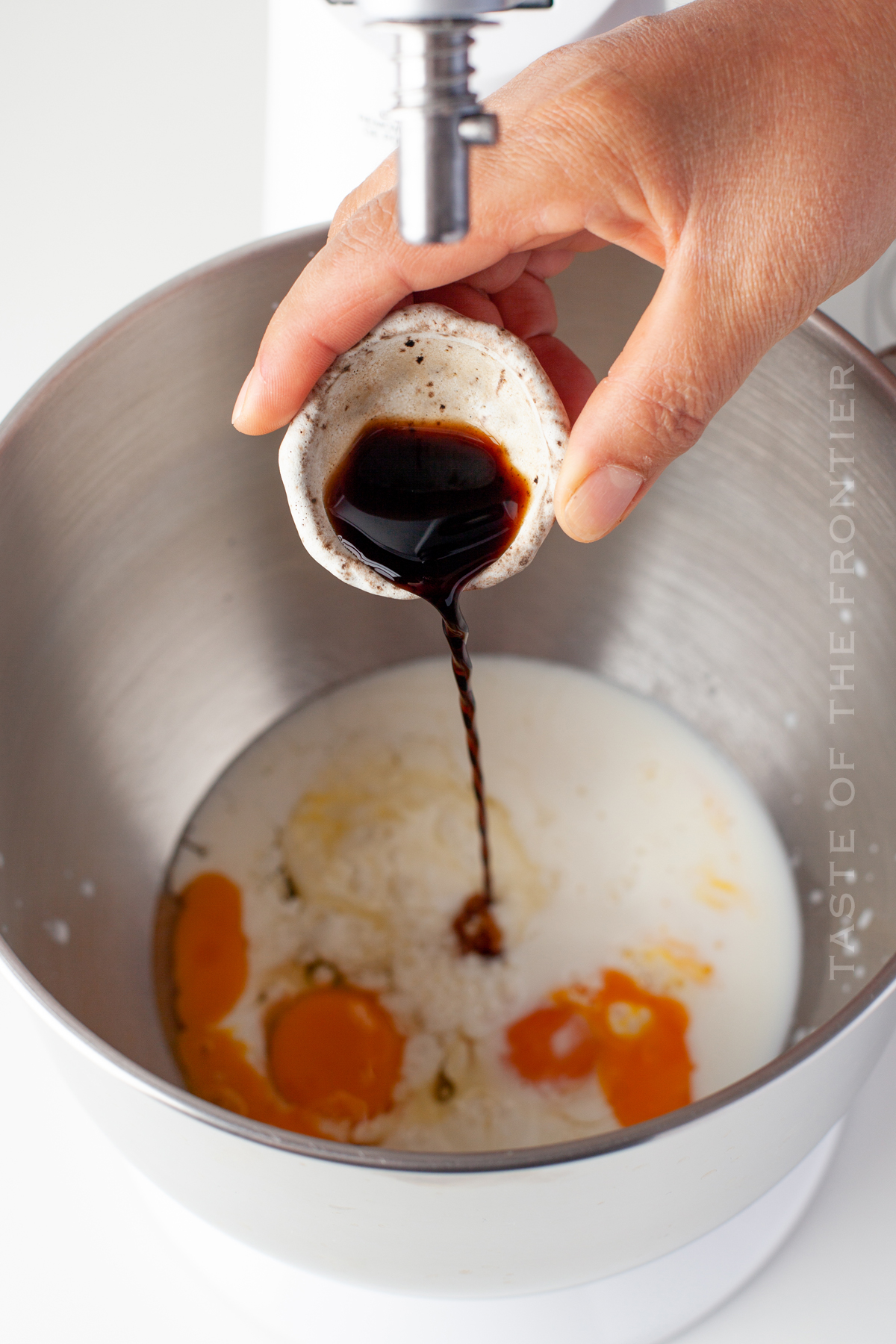 making chocolate cake batter