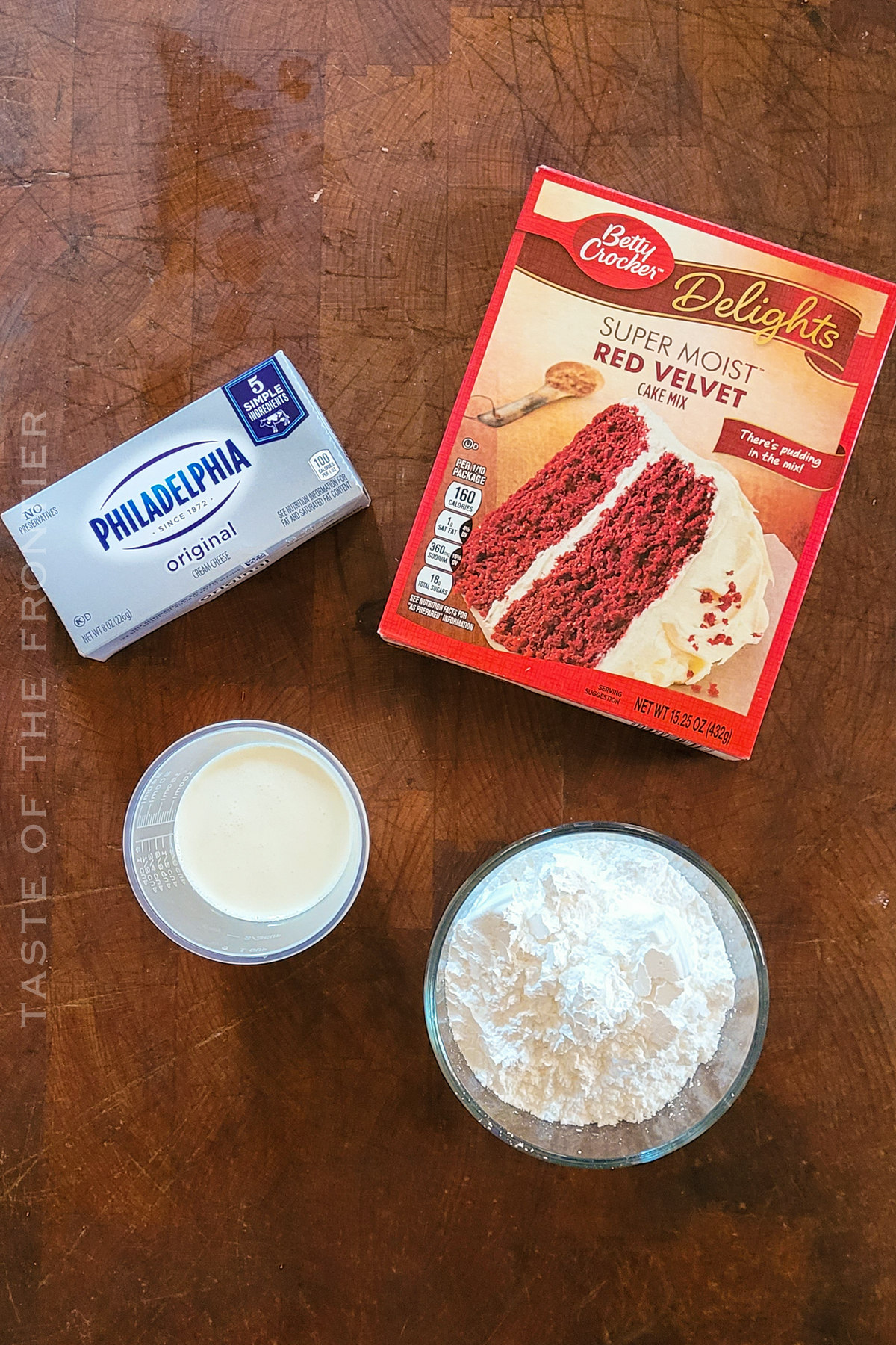 ingredients for Red Velvet Truffles