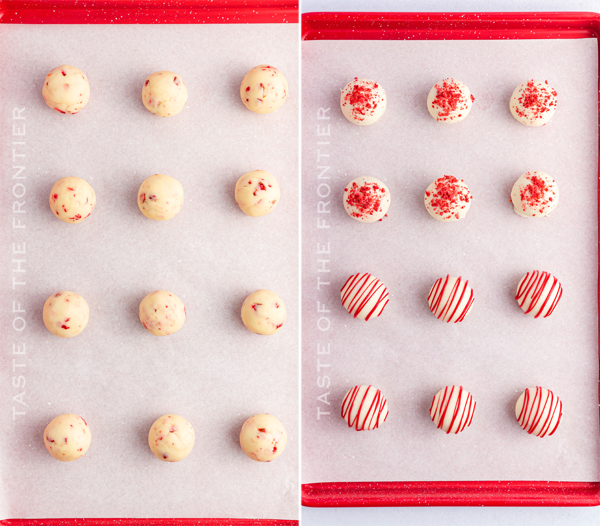 strawberry cake balls with chocolate coating