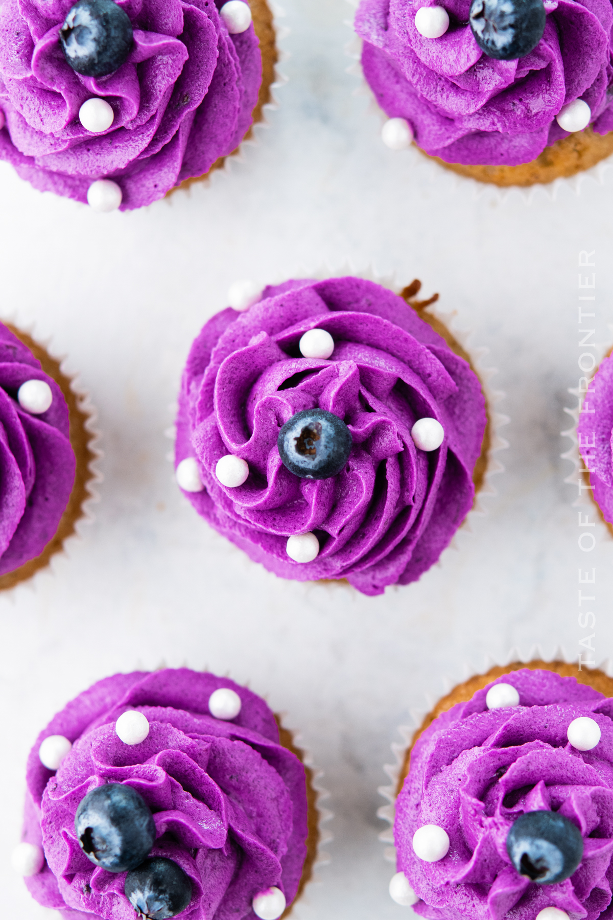 Recipe for Blueberry Cupcakes with Blueberry Frosting
