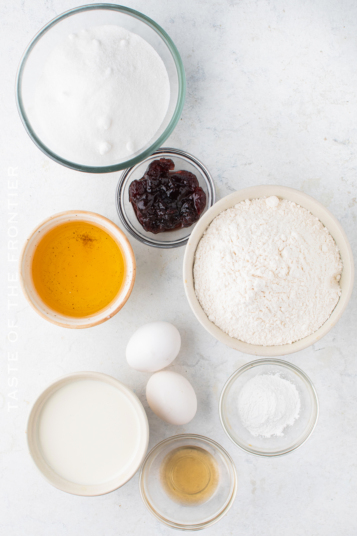 ingredients for Blueberry Cupcakes