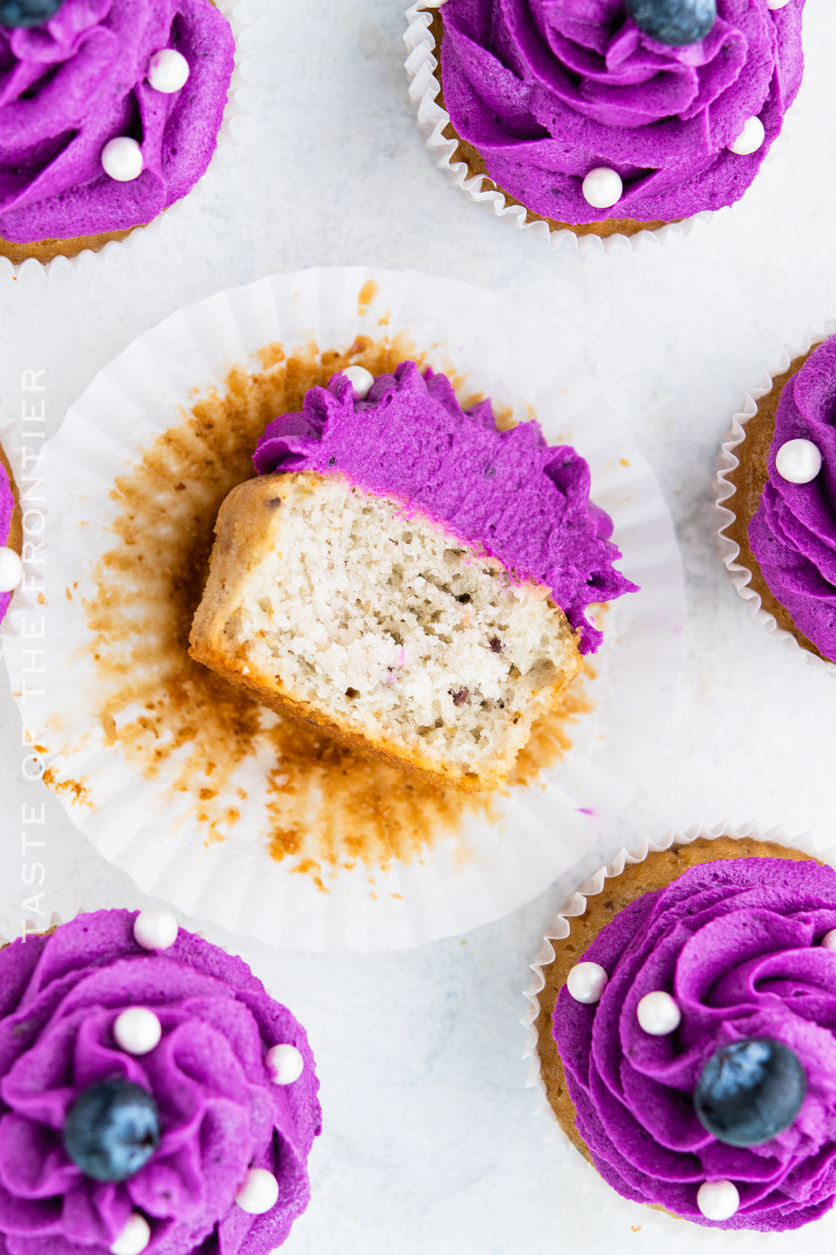 birthday cupcakes with blueberries