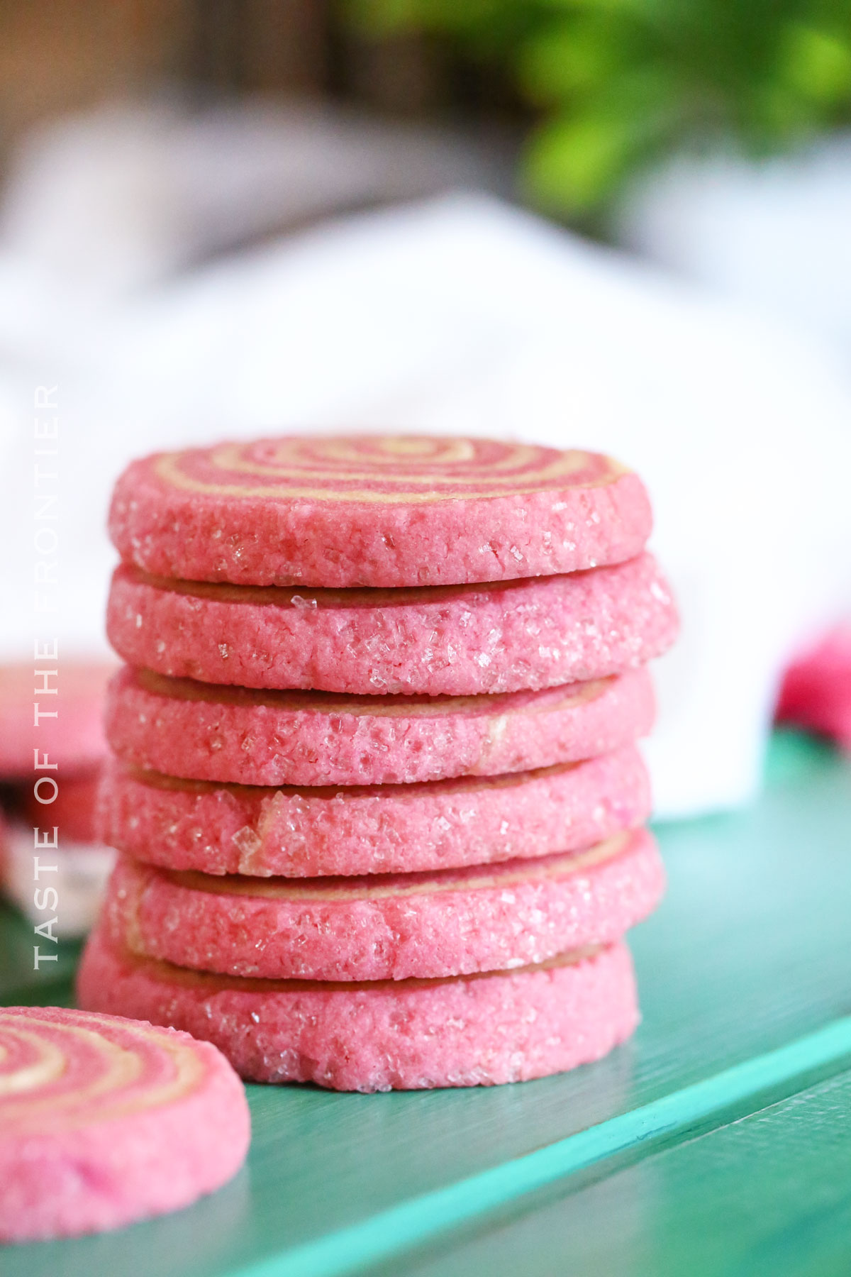 stack of pinwheel cookies