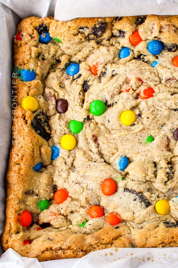 M&M Cookie Bars Taste of the Frontier