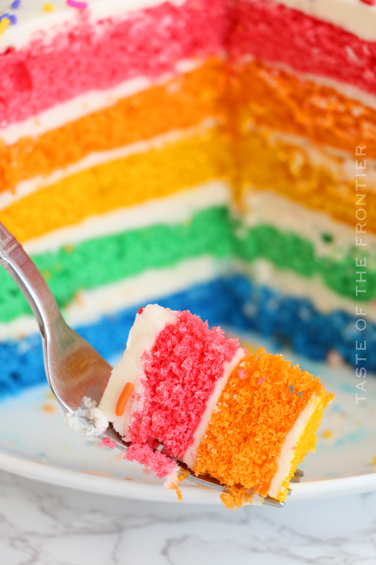 bite of Rainbow Cake