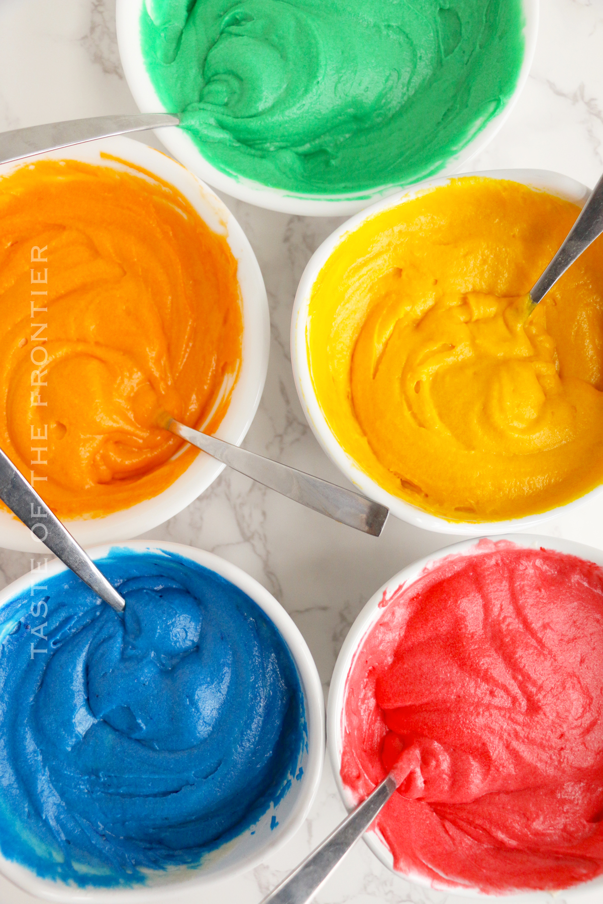 rainbow cake batter colors