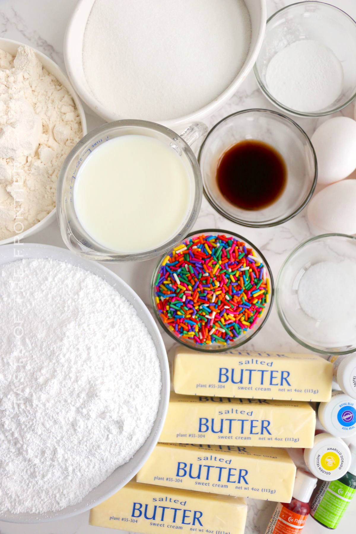 Rainbow Cake Ingredients