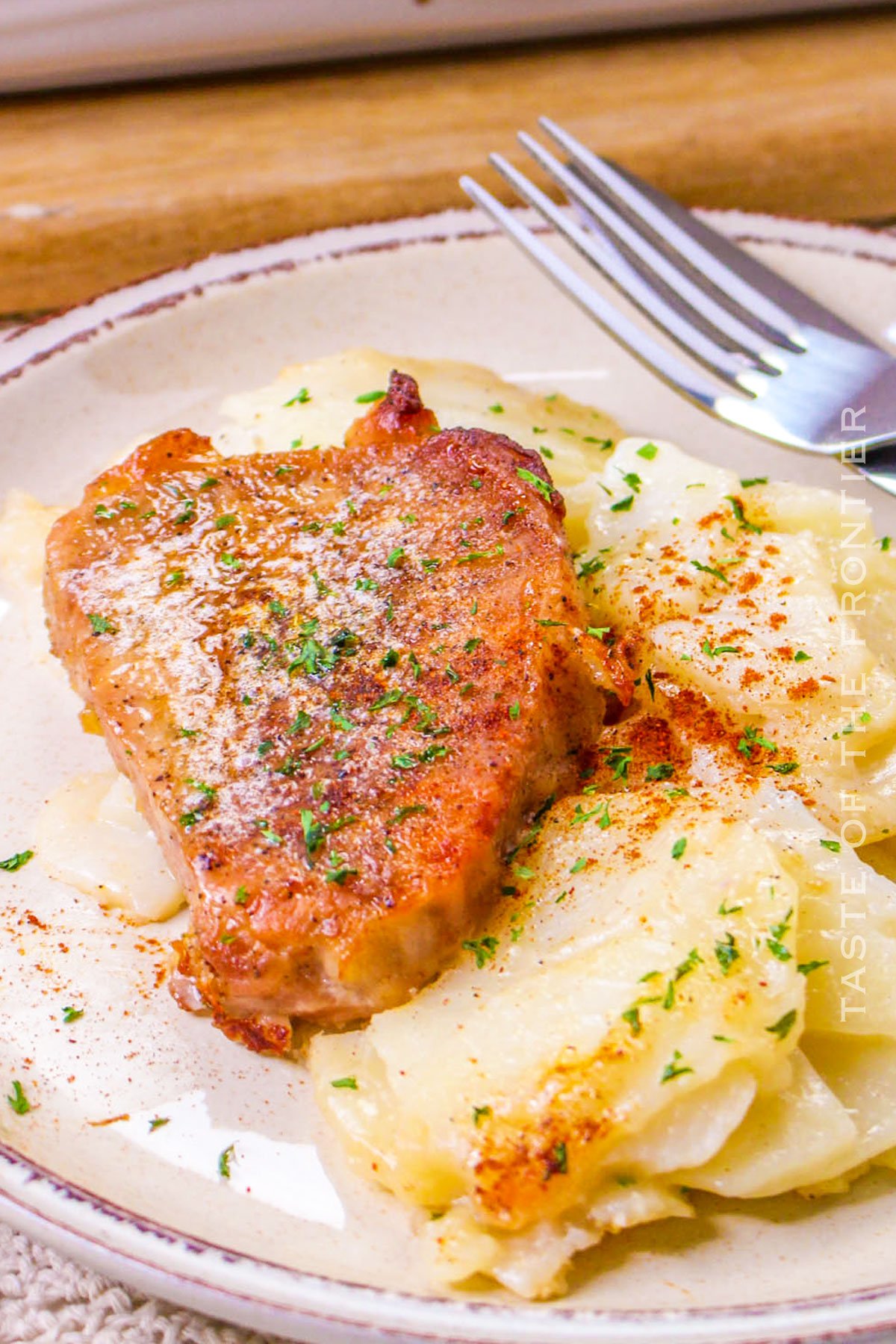 savory pork dinner with potatoes