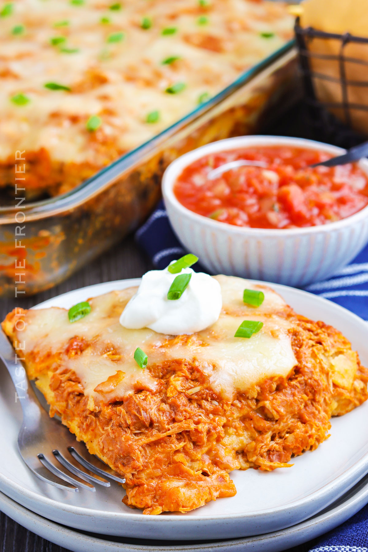 Crockpot Chicken Enchilada Casserole - Taste of the Frontier