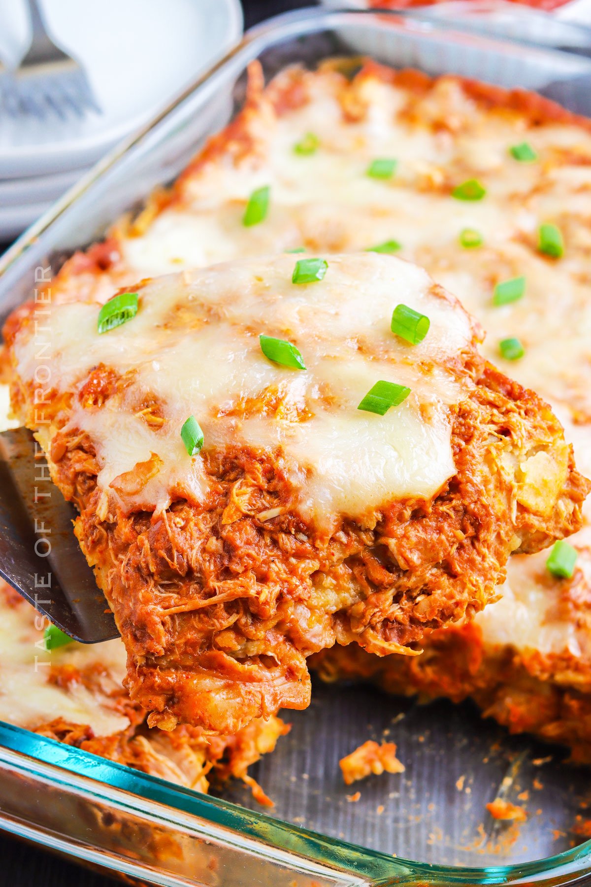 Crockpot Chicken Enchilada Casserole - Taste of the Frontier