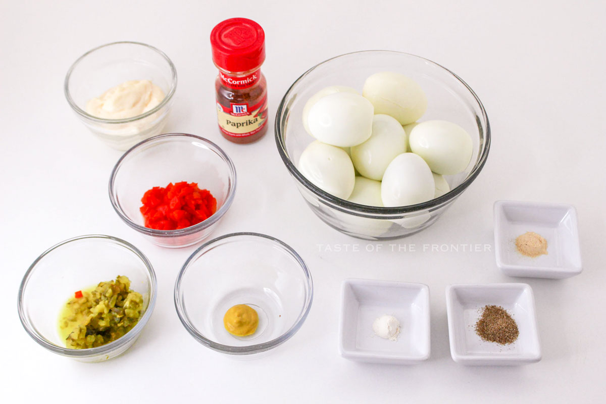 ingredients for Easy Deviled Eggs
