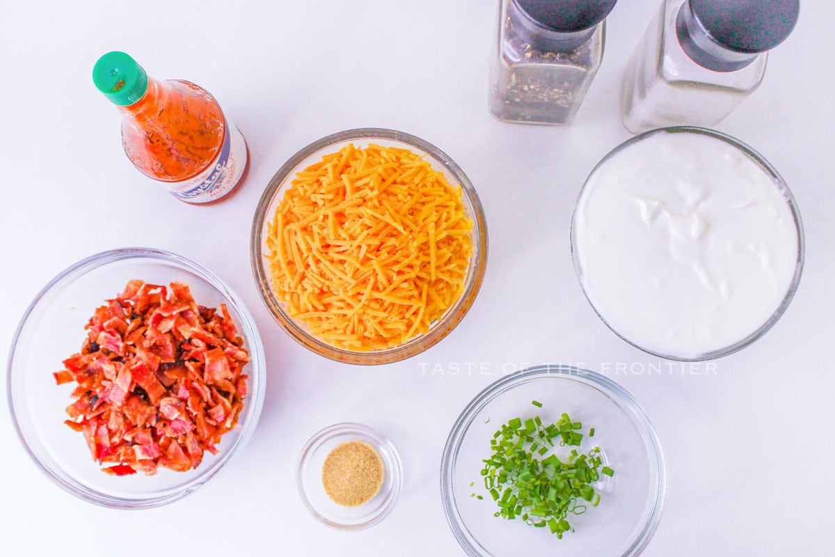 ingredients for The Best Loaded Baked Potato Dip