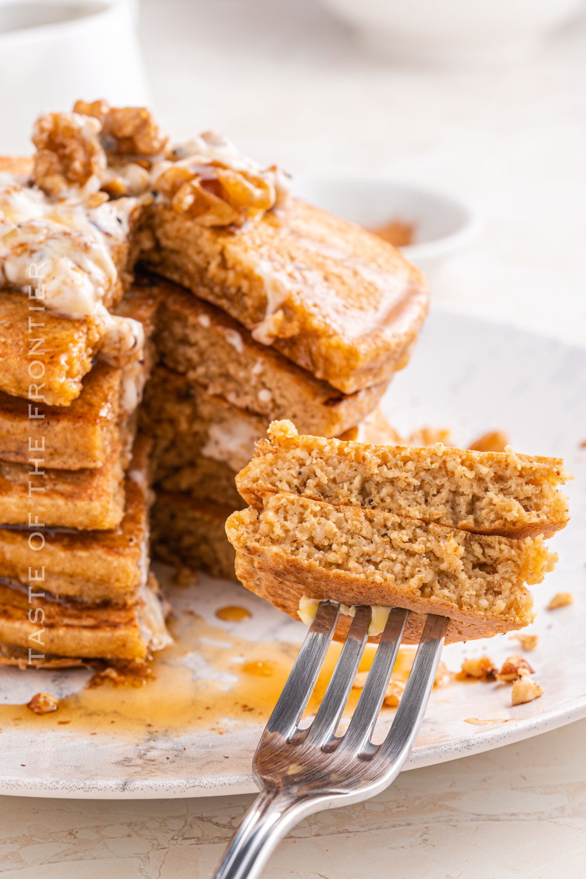 pancake bite on a fork