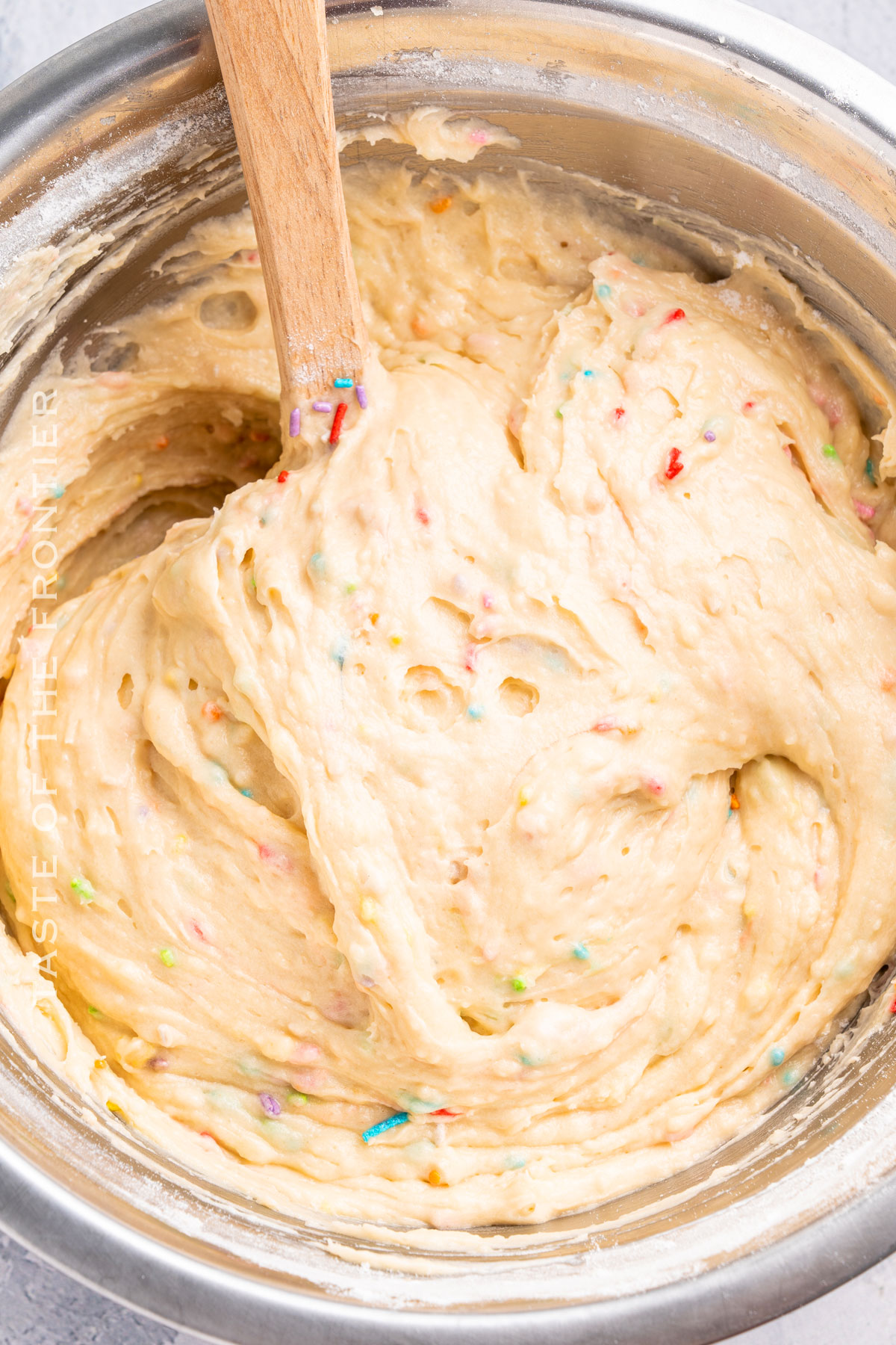 cupcake batter with confetti sprinkles