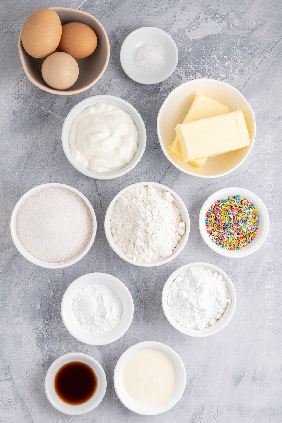 Ingredients for Sprinkle Cupcakes