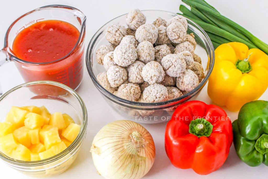ingredients for Slow Cooker Sweet and Sour Meatballs