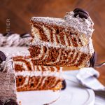Zebra Cake with Cream Cheese Oreo Frosting