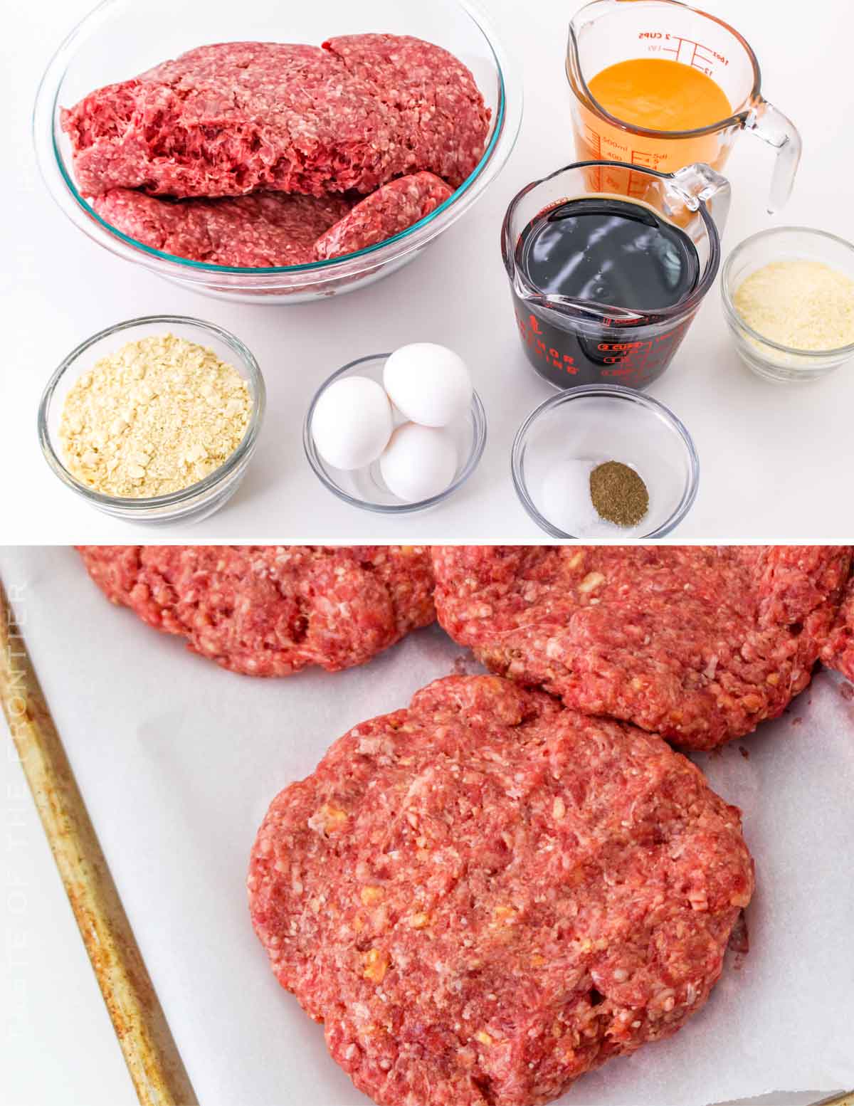ingredients for homemade burgers