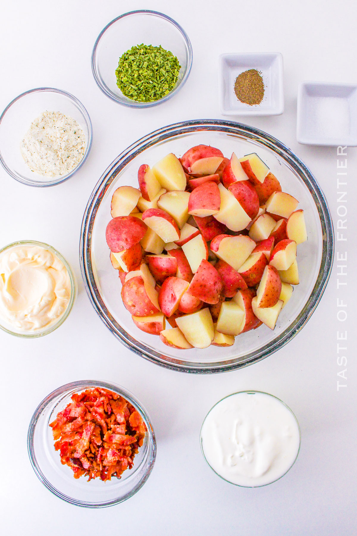 ingredients for Bacon Ranch Potato Salad