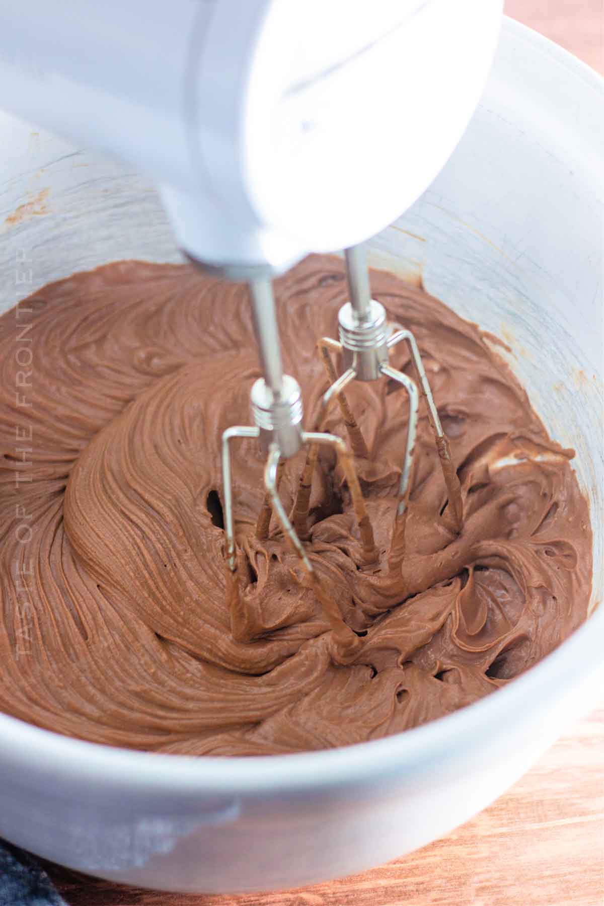 making the chocolate filling