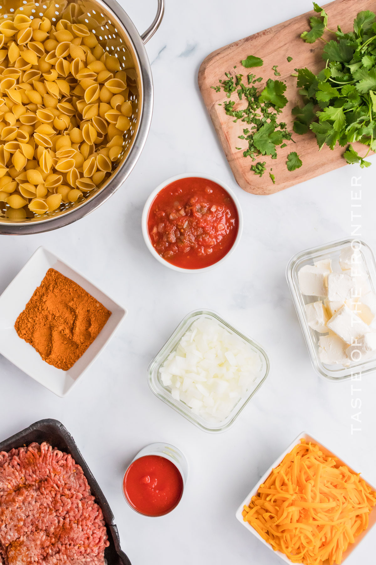 Taco Pasta ingredients