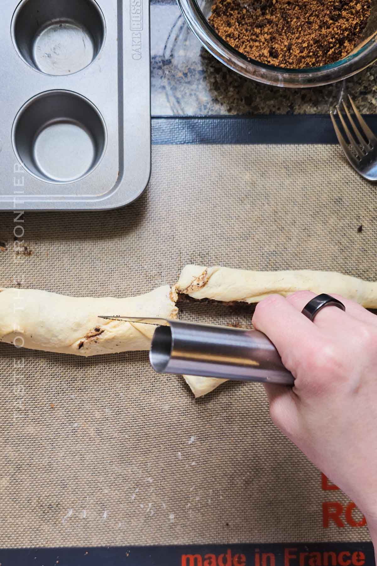 cutting the dough