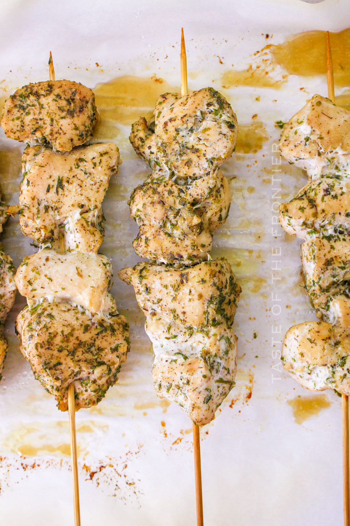 baked chicken on a stick