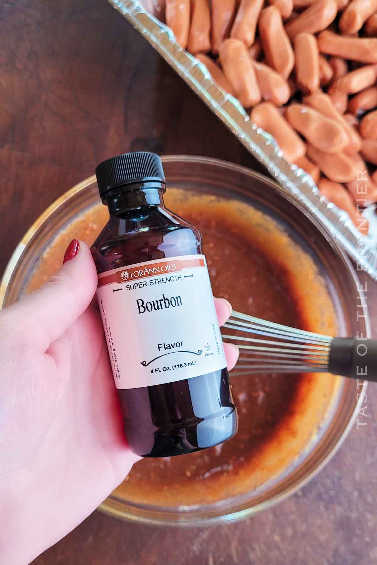 adding bourbon flavor to the sauce