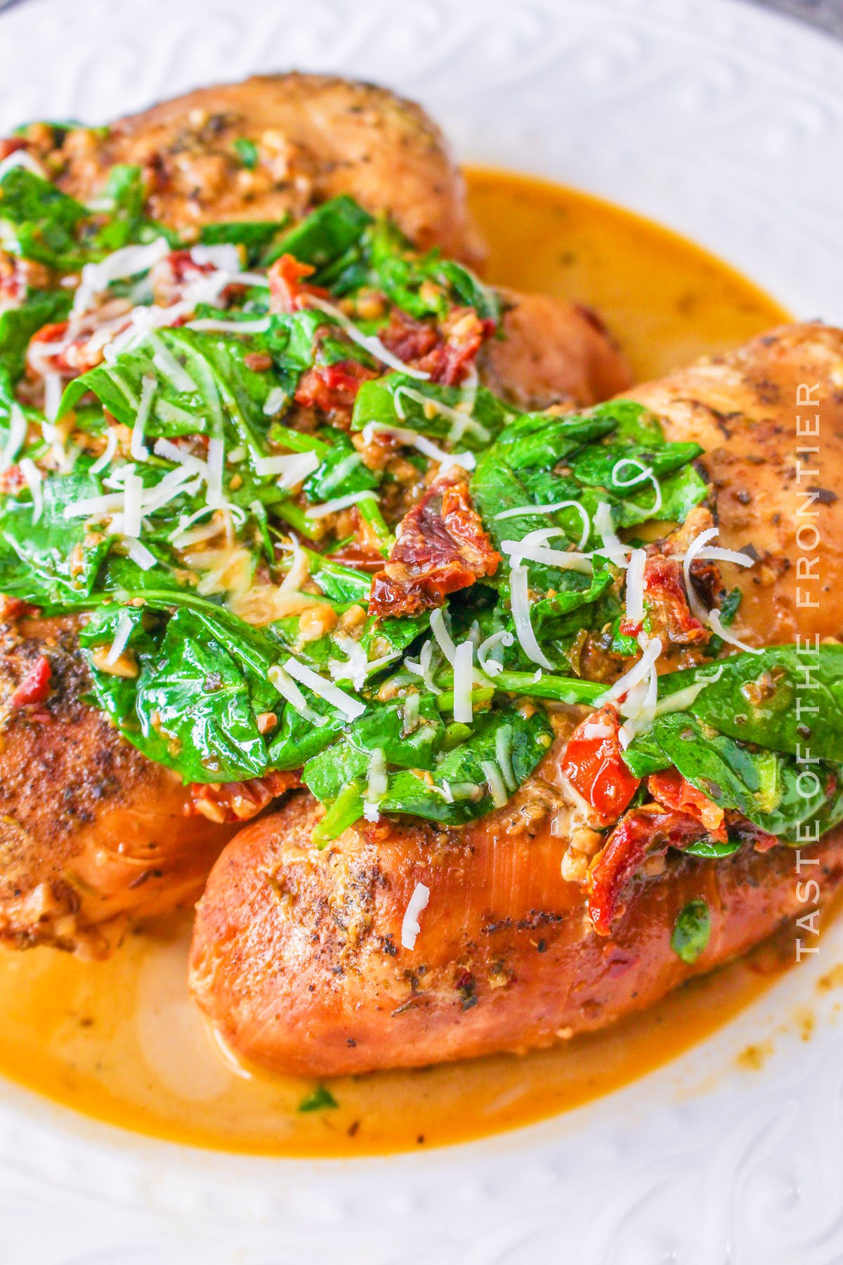 chicken, tomatoes, and spinach