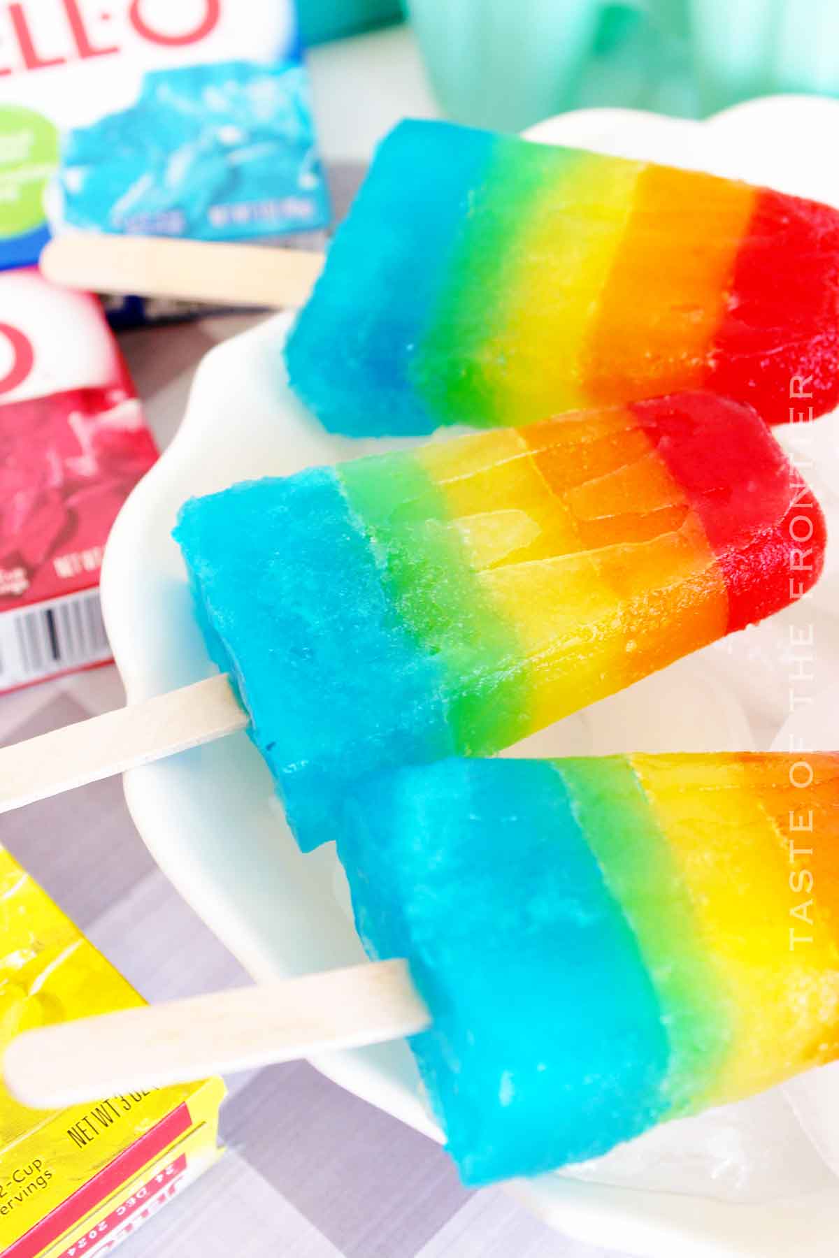 frozen rainbow popsicles