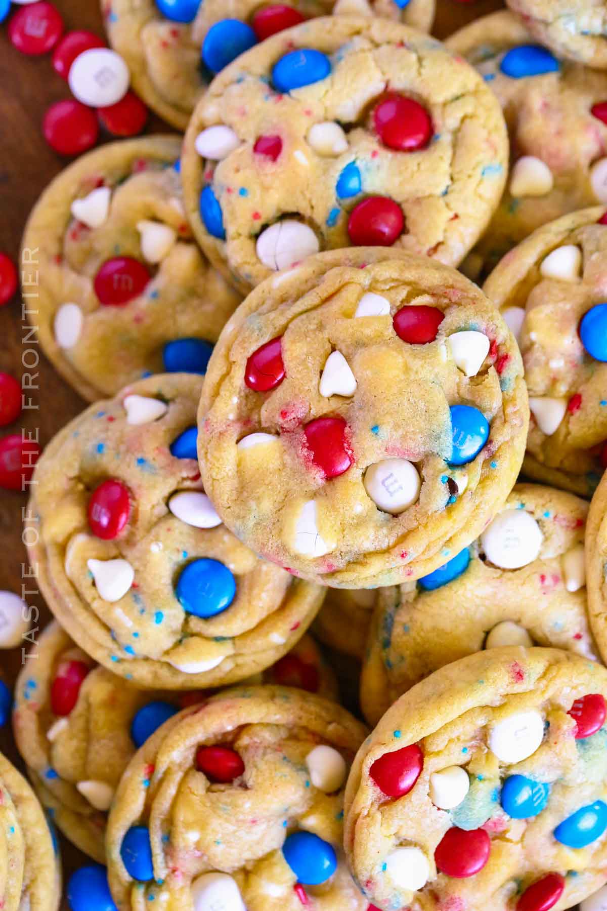 Patriotic M&M cookies