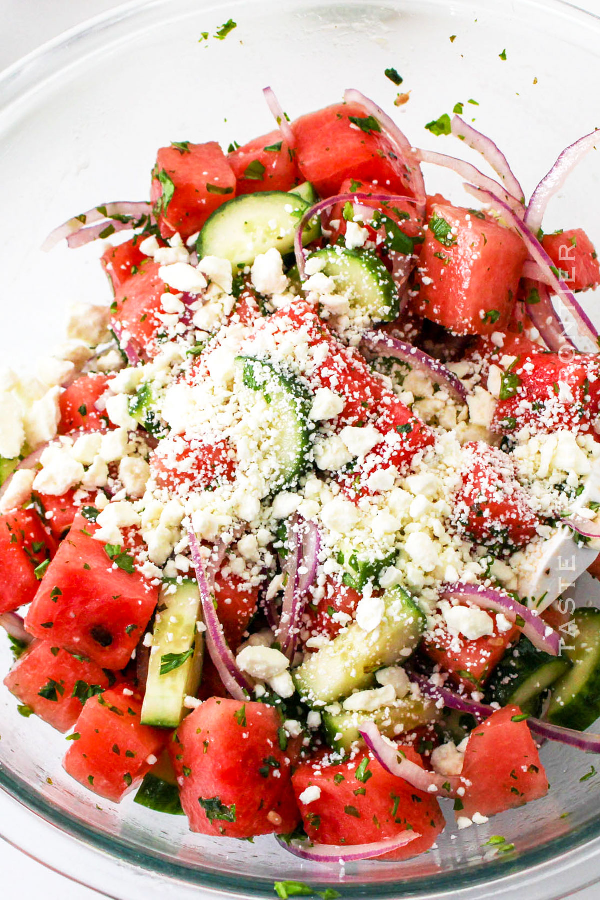 how to make Watermelon Salad with Goat Cheese