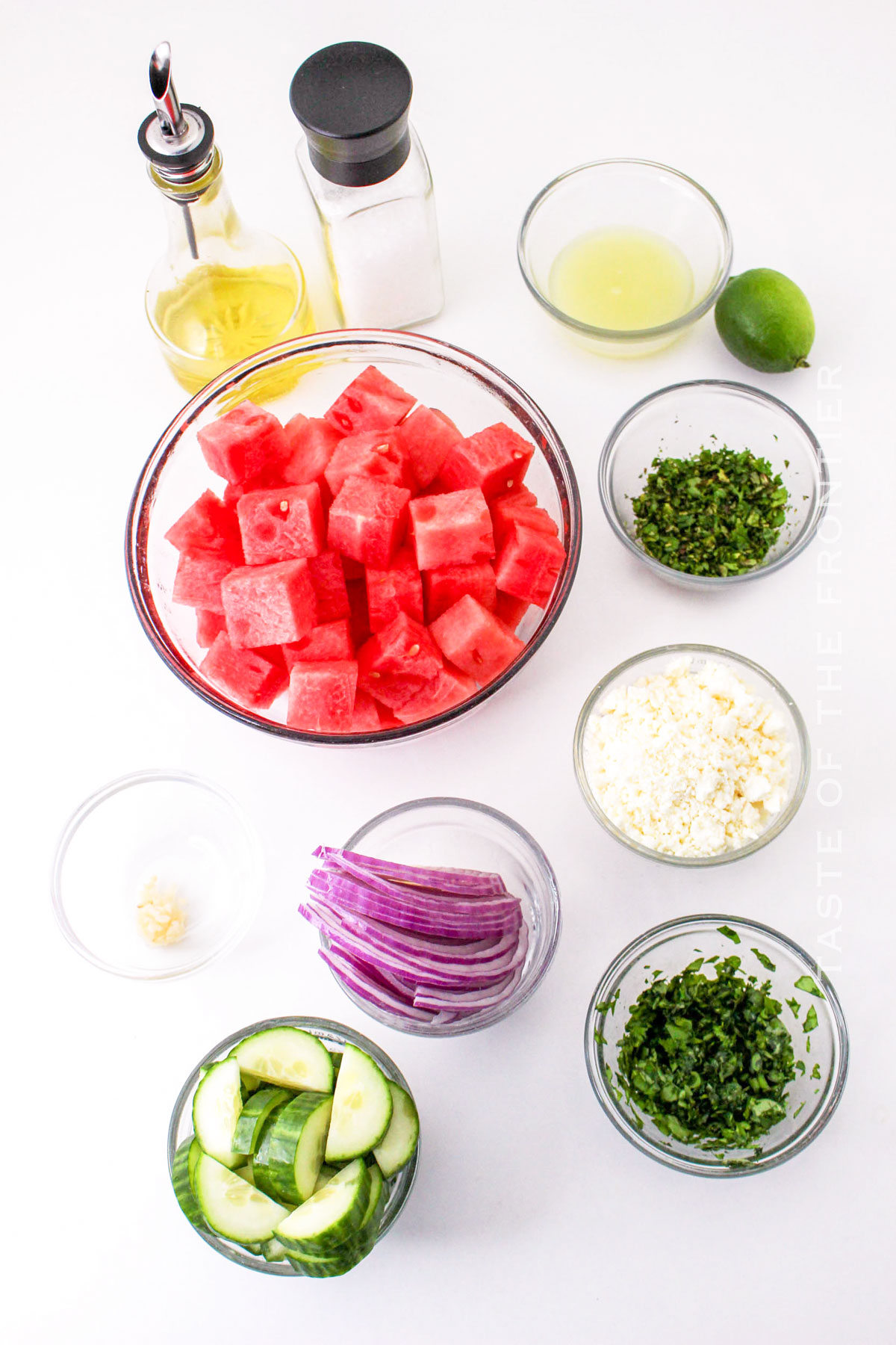 Watermelon Salad with Goat Cheese ingredients