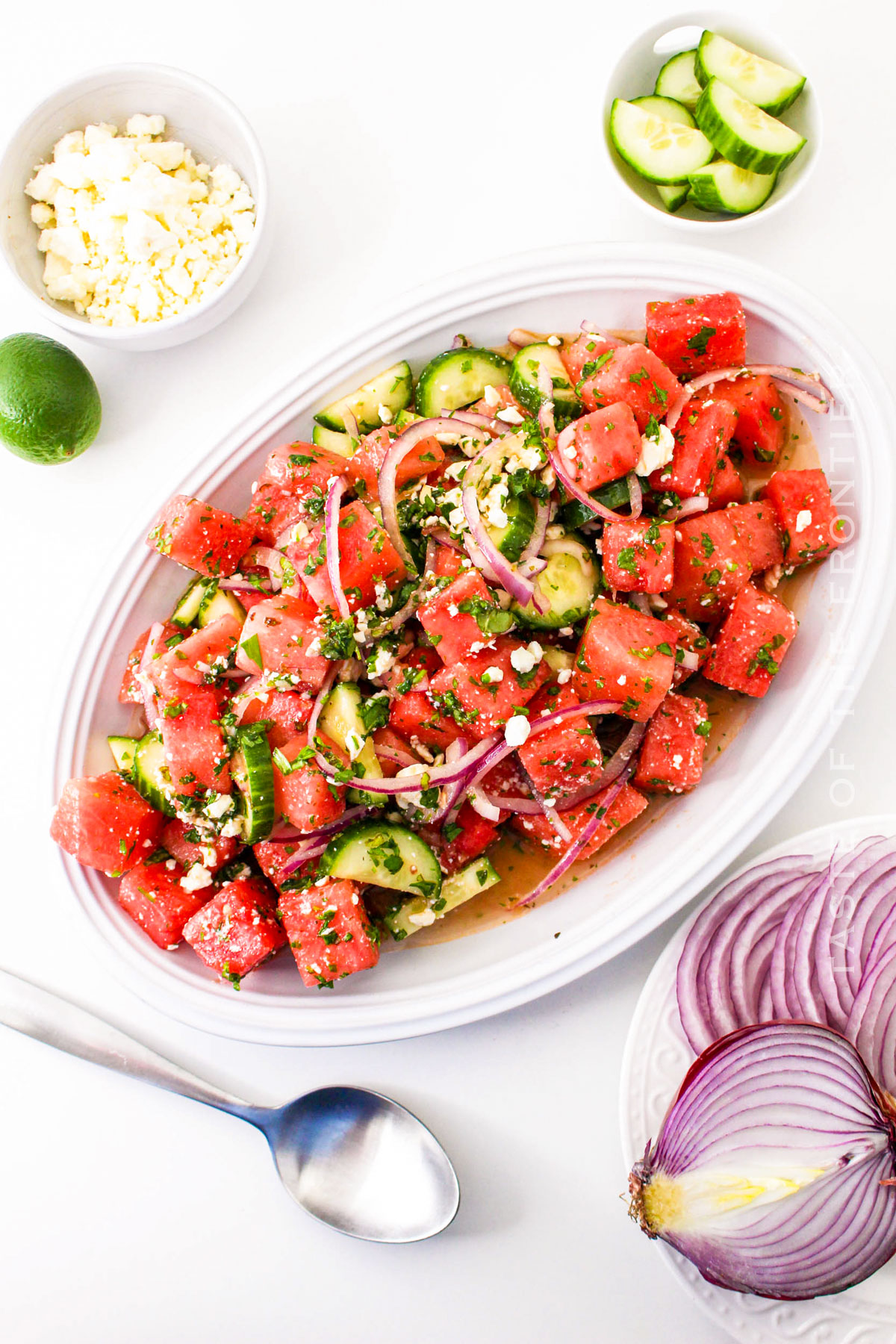 watermelon salad with feta