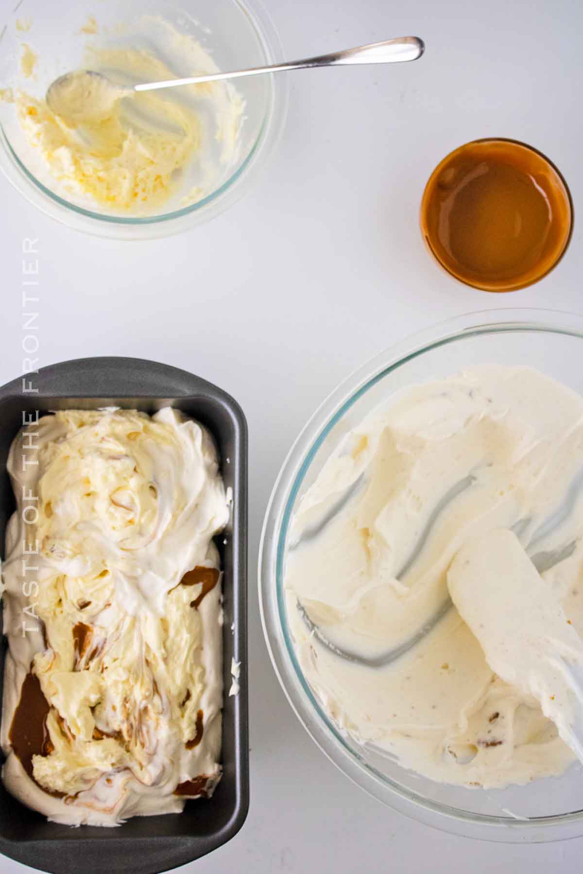 mixing homemade no-churn ice cream