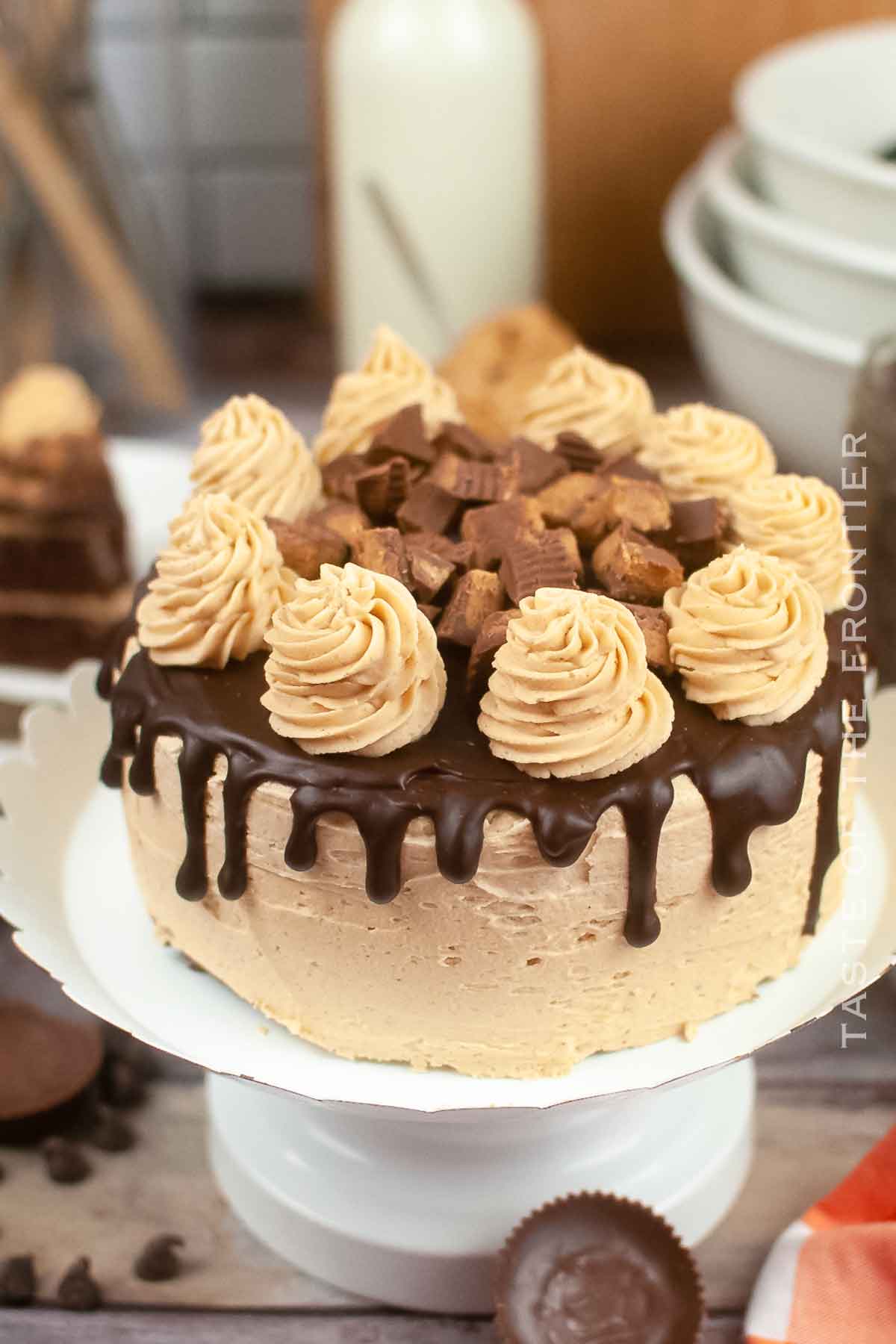 Chocolate Cake with Peanut Butter Frosting recipe