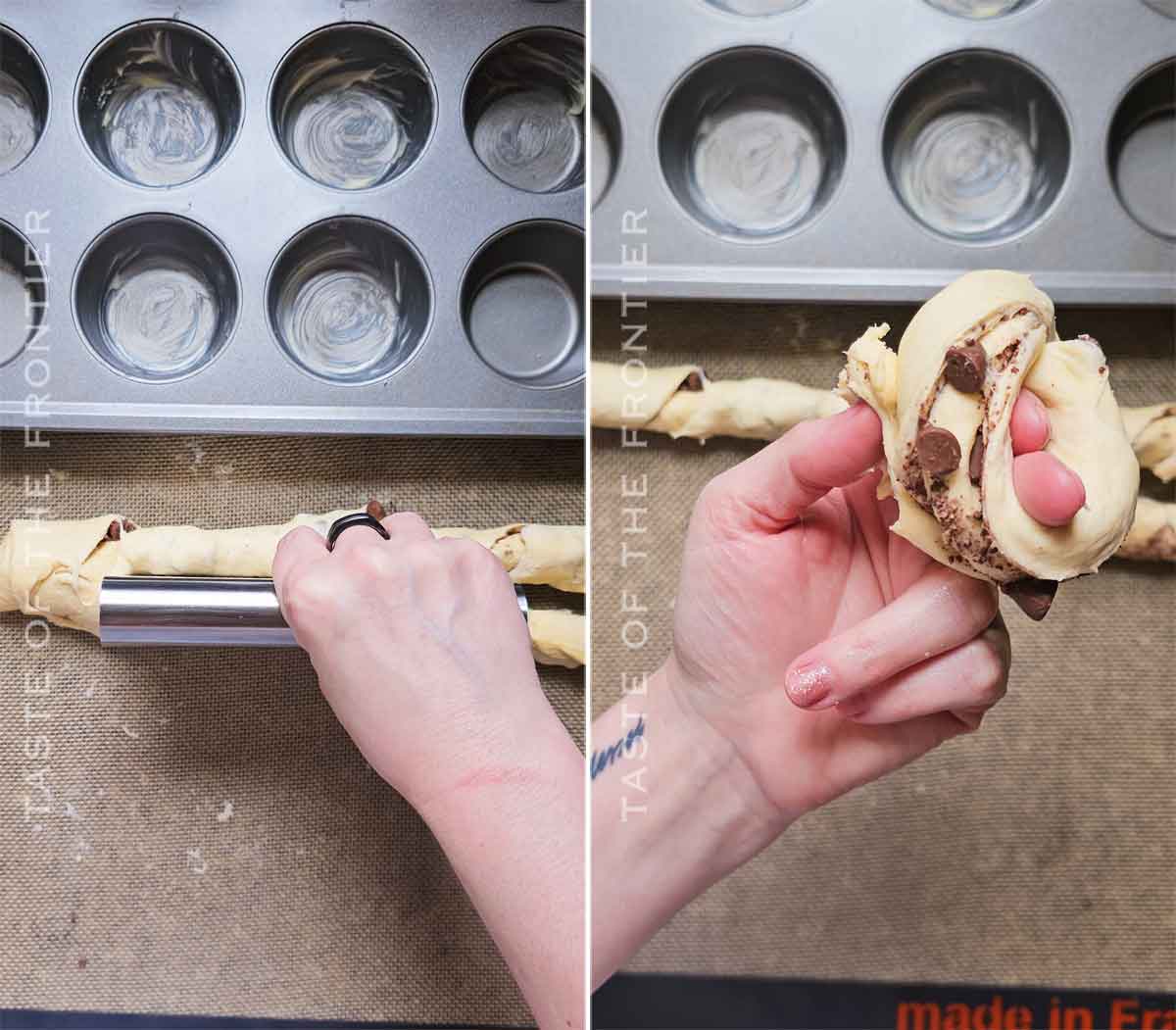 cut and wrap the prepared dough