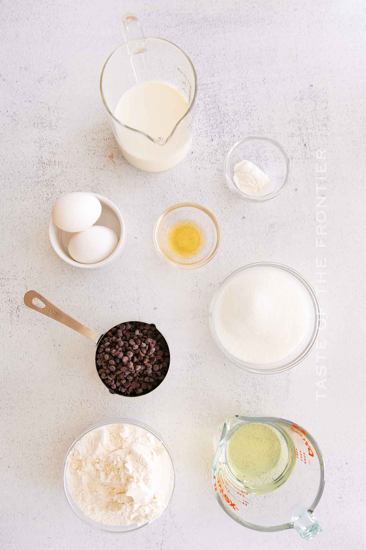 Chocolate Chip Cupcake ingredients