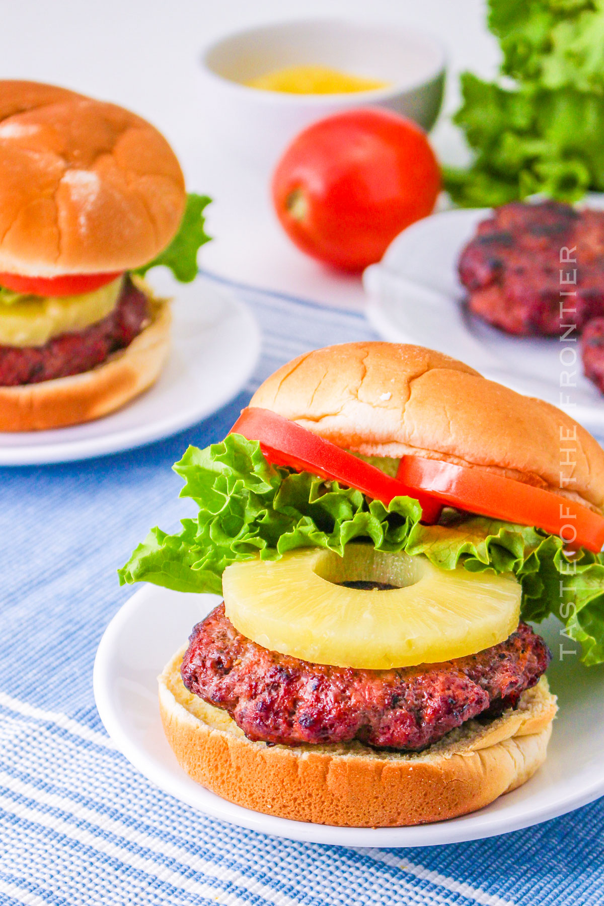 Teriyaki Burgers with pineapple