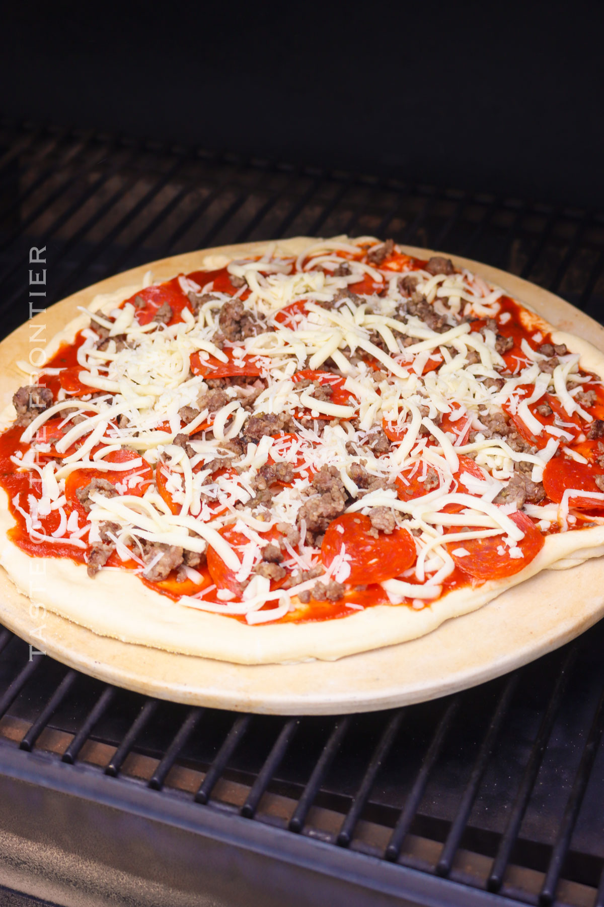 pizza stone on the grill