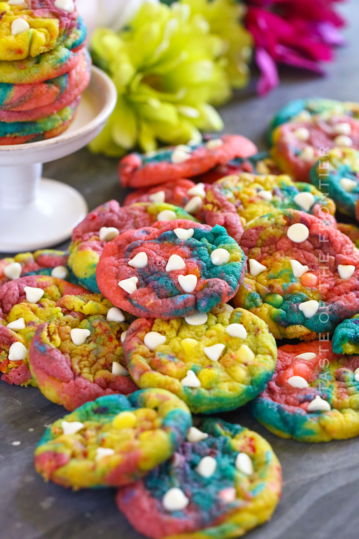marble multi-colored cookies
