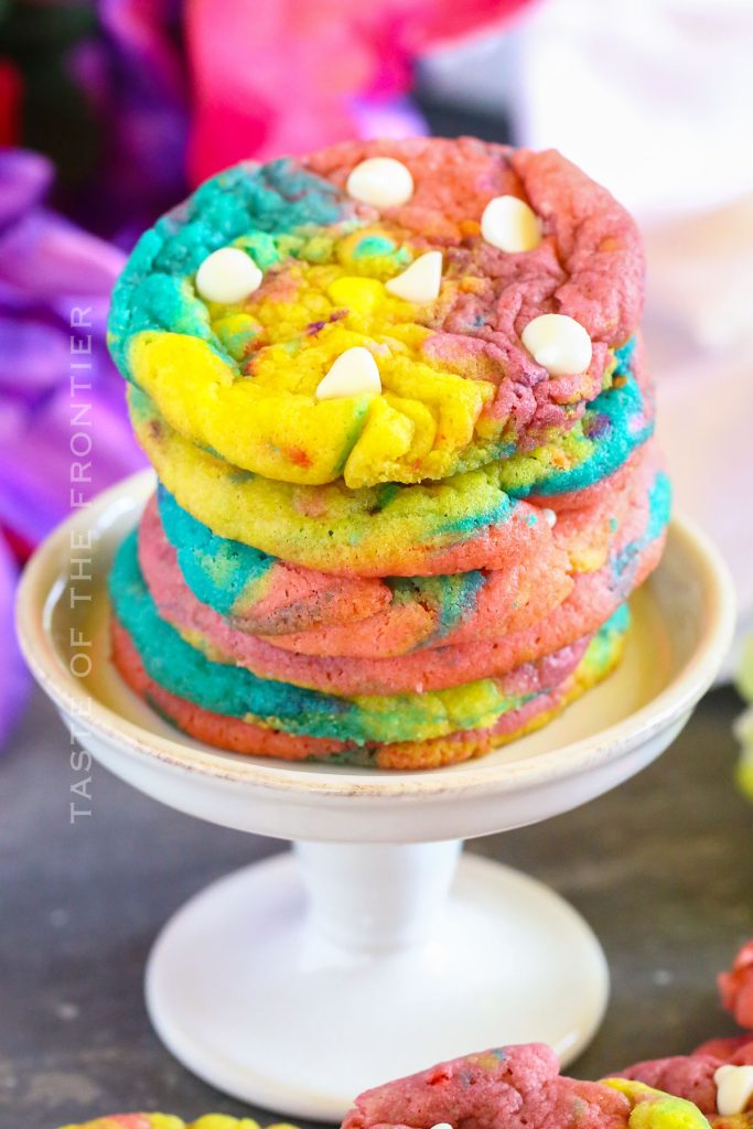 stack of colorful cookies